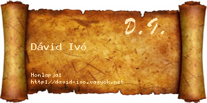Dávid Ivó névjegykártya